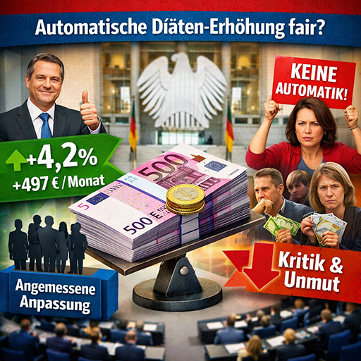 Finden Sie die automatische Erhöhung der Bundestagsdiäten fair?